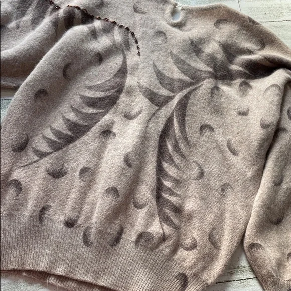 Aphrodite Embroidered Taupe Patterned Sweater - Picture 10 of 10